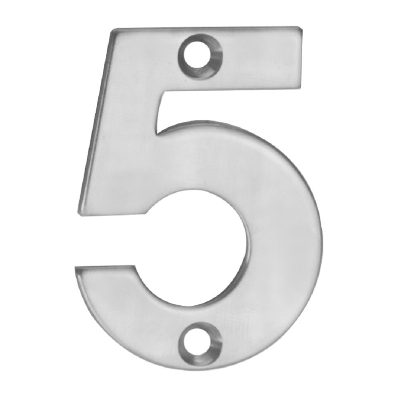 50 X 37 X 2MM - NUMBER 5 - FACE FIX _x005F
 - SATIN STAINLESS STEEL - EACH