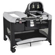 5-in-1 Portable Baby Bed with Travel Cot &amp; Cradle &amp; Playpen &amp; Changing Table Black + Gray