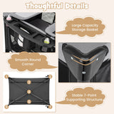 5-in-1 Portable Baby Bed with Travel Cot &amp; Cradle &amp; Playpen &amp; Changing Table Black + Gray