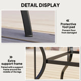 Outsunny Outdoor Garden Table Dining Table for 4 with Parasol Hole, Stone-Grain Effect PC Board Top for Patio, Garden, Brown