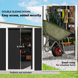 Outsunny 3.3 x 2.68m Corrugated Metal Shed - Black