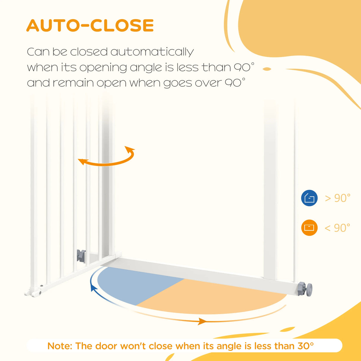 PawHut Adjustable Safety Gate w/ One Extensions, Four Adjustable Screws, White