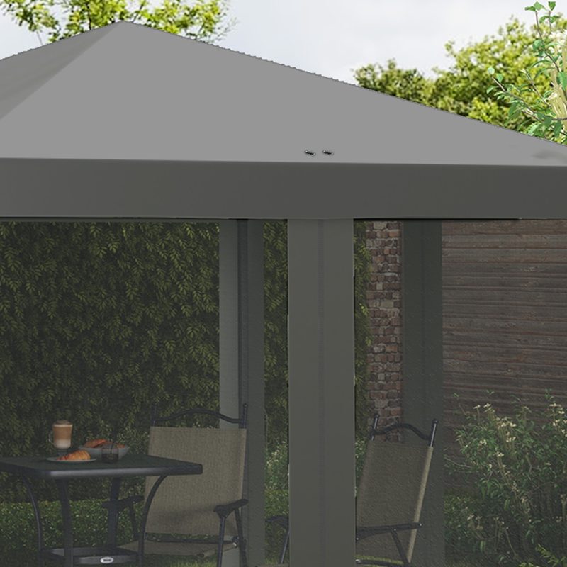 Outsunny 3 x 3 m Pop Up Gazebo, 420D Garden Tent Canopy with Removable Mesh Sidewall Netting, Carry Bag for Garden Patio Outdoor, Light Grey