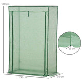 Outsunny 100 x 50 x 150cm Tomato Greenhouse Steel Frame PE Cover with Roll-up Door Outdoor for Backyard, Balcony, Garden, Green
