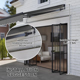 Outsunny 2.5 x 2m Electric Awning with Remote Controller, Aluminium Frame DIY Retractable Awning, UV30+ Sun Shade Canopy for Garden Patio Deck Door Window, Dark Grey