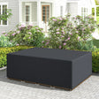 Outsunny 600D Oxford Outdoor Garden Furniture Sofa Set Cover, Waterproof Anti-UV Rattan Sun Lounger Protection Protector Cover, 275L x 205W x 90Hcm, Black