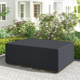 Outsunny 600D Oxford Outdoor Garden Furniture Sofa Set Cover, Waterproof Anti-UV Rattan Sun Lounger Protection Protector Cover, 275L x 205W x 90Hcm, Black