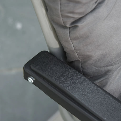 Outsunny 2pc Reclining Zero Gravity Sun Loungers ,Folding Chaise Lounge Chair with Cushions, Dark Grey