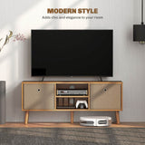 HOMCOM TV Cabinet Stand Unit for TVs up to 50'' with Foldable Drawers, Entertainment Centre for Living Room Brown