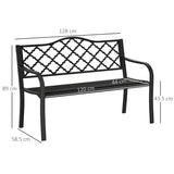 Outsunny 2-Seater Garden Bench Antique Loveseat for Yard, Lawn, Porch, Patio, Steel