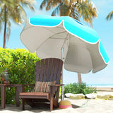 Outsunny Beach Umbrella Portable with Sand Anchor, Carry Bag, Adjustable Height & Tilt, UPF50+ UV Protection, Blue