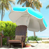 Outsunny Beach Umbrella Portable with Sand Anchor, Carry Bag, Adjustable Height & Tilt, UPF50+ UV Protection, Blue