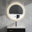 HOMCOM 80cm Anti-Fog LED Bathroom Mirror - Gold Tone