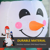 HOMCOM 6ft Inflatable Christmas Snowman with Three Penguins LED Xmas Décor Holiday Outdoor Yard Decoration