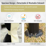 Outsunny 4 x 3 m Aluminum Garden Gazebo, Double Roof Outdoor Gazebo Canopy Shelter with Netting & Curtains for Garden, Lawn, Backyard and Deck, Cream