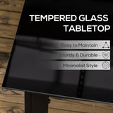 Outsunny Outdoor Dining Table for 6, Aluminium Rectangular Garden Table with Tempered Glass Tabletop for Yard, Patio, Black