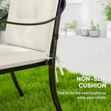Outsunny Set of Four Padded Garden Seat Cushions - White