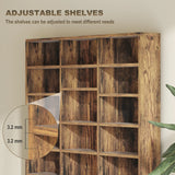 HOMCOM CD Storage Unit with Adjustable Shelves, 102 x 195 cm, Rustic Brown