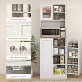 HOMCOM Two-Part Kitchen Storage Cabinet - White