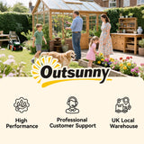 Outsunny Wooden Planter, with Metal Trellis - Brown/Black