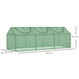 Outsunny Mini Greenhouse, Small Plant Grow House for Outdoor with Durable PE Cover, Observation Windows, 180 x 60 x 60 cm, Green