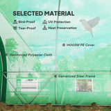 Outsunny 6 x 3(m) Polytunnel Greenhouse with Upgraded Structure, Mesh Door and Windows, 15 Plant Labels, Green