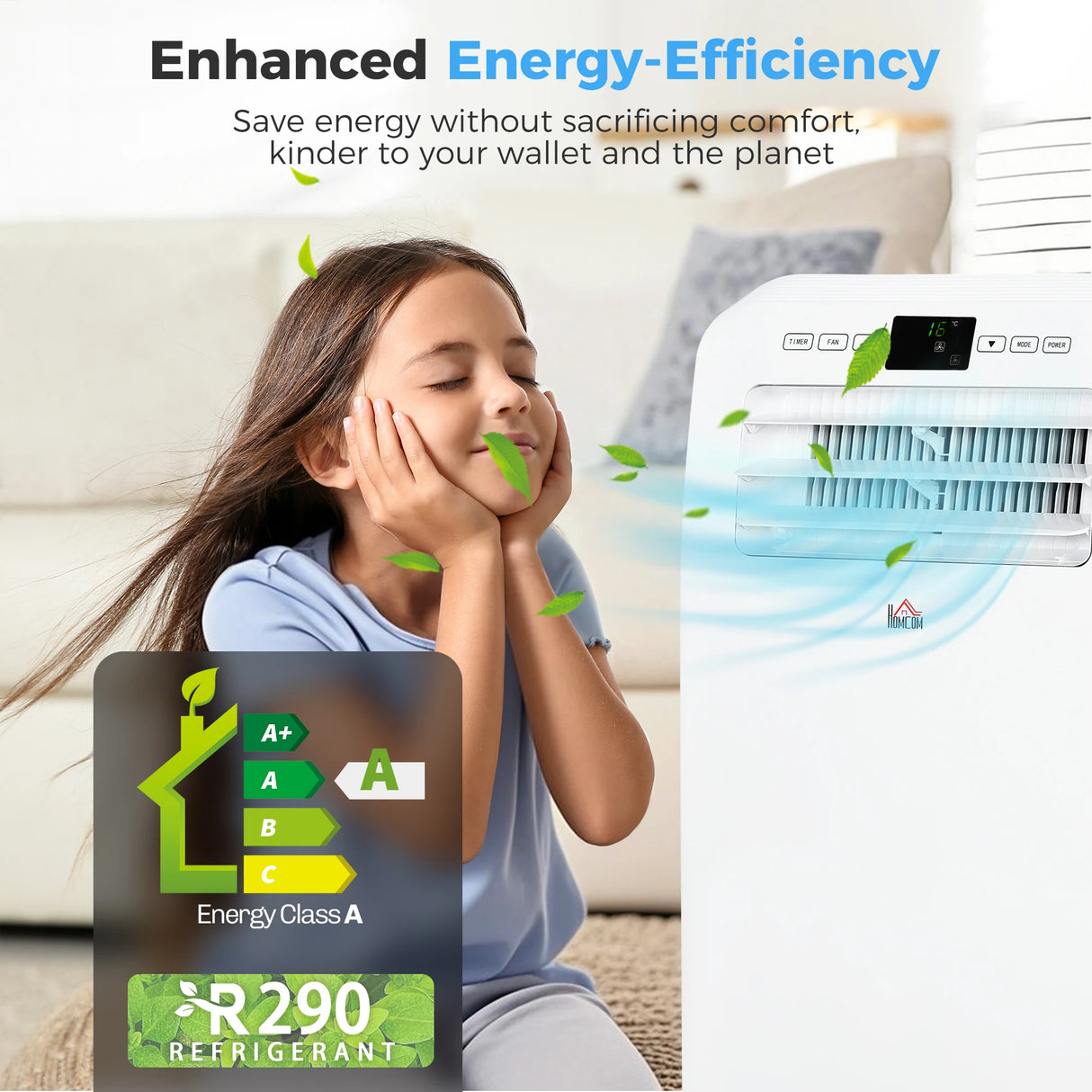 HOMCOM 12,000 BTU Three Mode Portable Air Conditioner - White