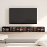 HOMCOM Set of 2 CD Media Display Shelf Unit Tower Rack with Adjustable Shelves, Black