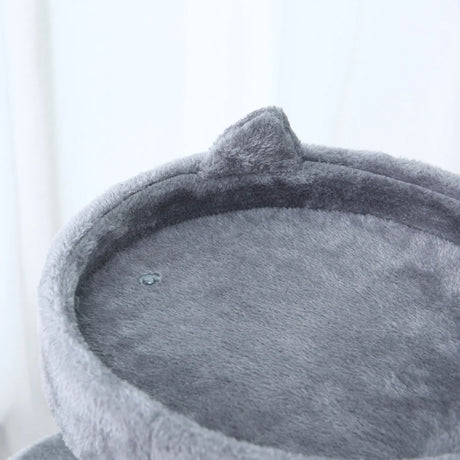 PawHut 104 cm Cat Tree, Cat Condo Tree Tower, Cat Activity Centre with Scratching Posts, Plush Perch, Hanging Ball - Grey