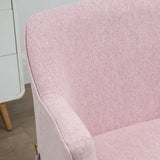 HOMCOM Accent Chair, Living Room Armchair, Vanity Chair with Gold Plating Metal Legs and Soft Padded Seat for Bedroom and Caf, Set of 2, Pink