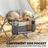 Outsunny Camping Chair for Adults Heavy Duty Folding Camp Chair with Side Pocket and Carry Bag Light Grey