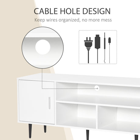 HOMCOM TV Stand Cabinet for TVs up to 60 Inches - White