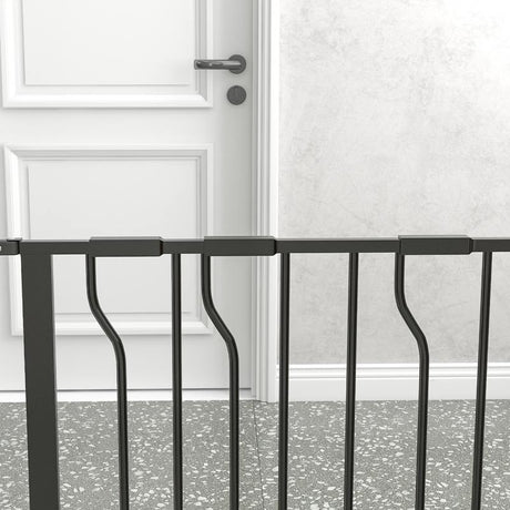 PawHut Extra Wide Dog Safety Gate, with Door Pressure, for Doorways, Hallways, Staircases - Black