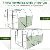 Outsunny Large Polytunnel Walk In Greenhouse, Plant Gardening Tunnel Green House with Metal Hinged Door, Galvanised Steel Frame & Mesh Windows, Green (3 x 2 m)