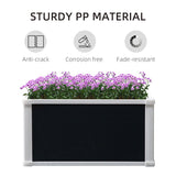 Outsunny 96L Raised Garden Bed, Weather-resistant PP Planter Box Containers for Outdoor Patio Plant Flower Vegetable, 60 x 60 x 30 cm