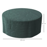 Outsunny Garden Patio Large Furniture Set Round Cover 600D Oxford Waterproof, 193 x 80H cm, Green