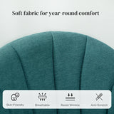 HOMCOM Dining Chairs Set of 2, Modern Upholstered Kitchen Chairs with Metal Legs, Shell Backrest and Padded Seat for Dining Room, Bedroom, Living Room, Vanity, Green