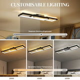 HOMCOM LED Ceiling Light, Modern Dimmable Ceiling Light with Wall Switch & Remote Control, Flush Mount Ceiling Lamp with 3000-6000K Colour Temperatures for Living Room, Bedroom, Black