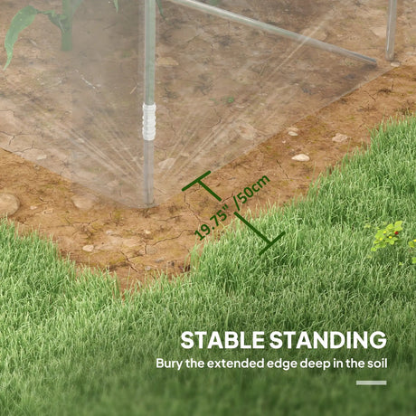 Outsunny Polytunnel Greenhouse Walk-in Grow House with PE Cover, Door and Galvanised Steel Frame, 3 x 2 x 2m, Clear