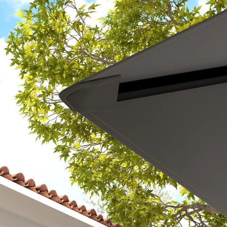 Outsunny 3 x 3(m) Gazebo Canopy Replacement Cover, Garden Gazebo Roof Replacement with Drain Holes, Water Resistant PVC Coating, 370g/, UPF30+, TOP COVER ONLY, Grey