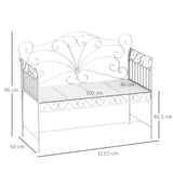 Outsunny Heavy-Duty Garden Bench-White