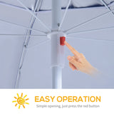 Outsunny 2m UV Protection Fishing Beach Umbrella Brolly Shelter w/ Side Panel Tent Blue