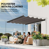 Outsunny Retractable Pergola Cover, 2.55 x 2.5 m Replacement Canopy Fabric for 3 x 3 m Frame, Roof Top Only, Light Grey