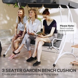 Outsunny 3 Seater Bench Cushion, Garden Chair Cushion with Back and Ties for Indoor and Outdoor Use, 98 x 150 cm, Dark Grey