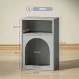 HOMCOM Bedside Table with 2 Open Compartments - Grey