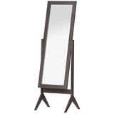 HOMCOM Freestanding Dressing Mirror Bedroom Tall Adjustable Angle 148x47cm Brown