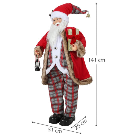 HOMCOM 4'6" Animated Santa Claus Figure, with Sound - Red