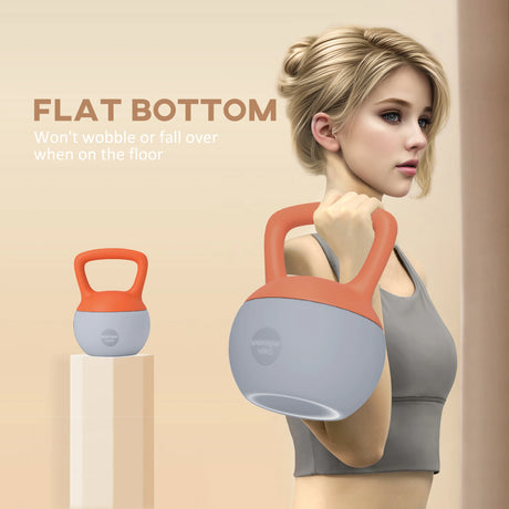 SPORTNOW 10KG Soft Kettlebell, Kettle Bell with Non-Slip Handle for Home Gym, Weight Lifting, Strength Training, Orange/Grey