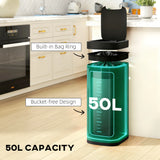 HOMCOM 50L Sensor Bin, Automatic Kitchen Bin, Manual Override, Battery Operated, Inner-Bucket-Free, for Kitchen, Bedroom