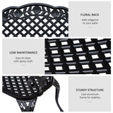 Outsunny Garden Bench, Cast Aluminium, 107Lx58Wx85H cm-Black